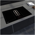 Anafe de inducción Nodor 4 zonas flex c/extractor integrado de 77 cm