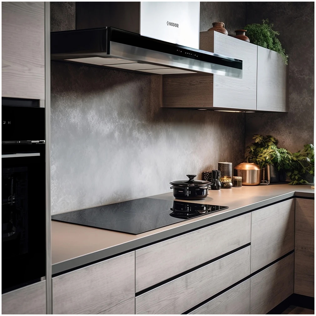 Campana Nodor de pared inox y negro de 90 cm