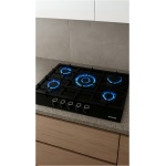 Anafe Nodor a Gas de vidrio templado negro 5 zonas 90 cm